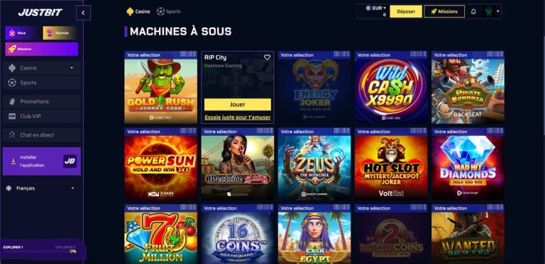 Justbit Casino machines à sous