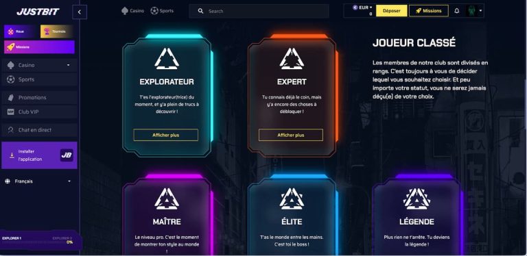 Justbit Casino programme VIP
