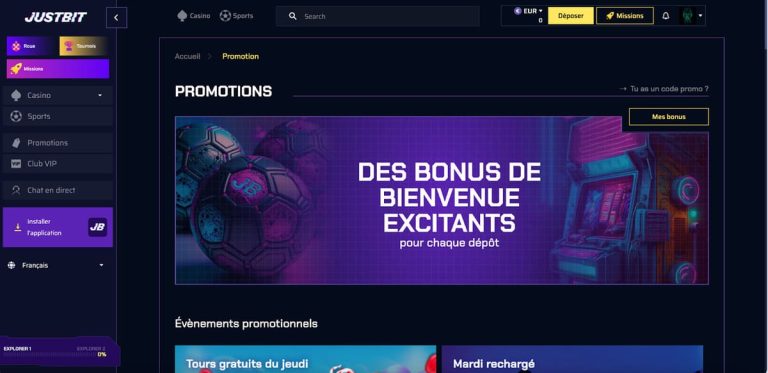 Justbit Casino promotions